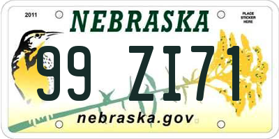 NE license plate 99ZI71