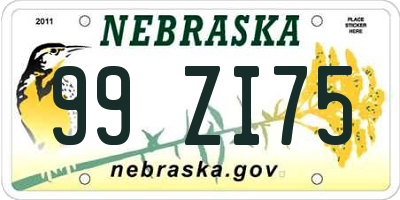 NE license plate 99ZI75