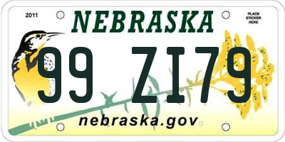 NE license plate 99ZI79