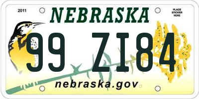 NE license plate 99ZI84