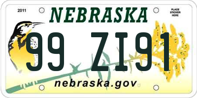 NE license plate 99ZI91