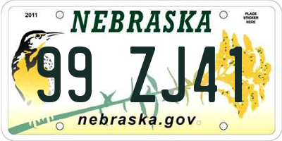 NE license plate 99ZJ41