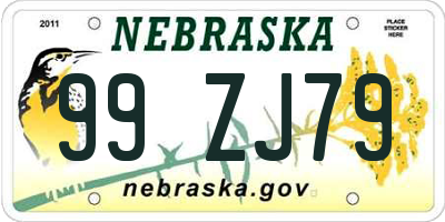 NE license plate 99ZJ79