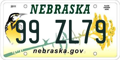NE license plate 99ZL79