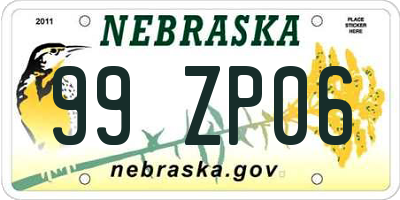 NE license plate 99ZP06