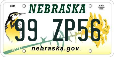 NE license plate 99ZP56