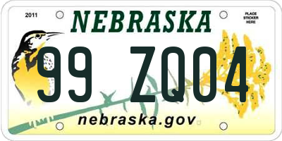 NE license plate 99ZQ04