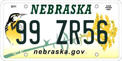 NE license plate 99ZR56