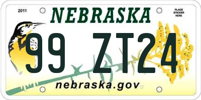 NE license plate 99ZT24