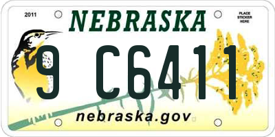 NE license plate 9C6411