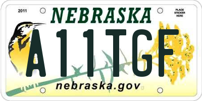 NE license plate A11TGF