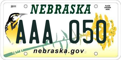 NE license plate AAA050