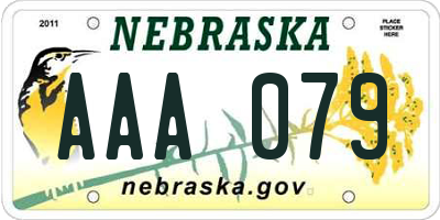 NE license plate AAA079
