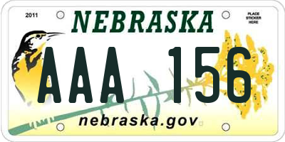 NE license plate AAA156