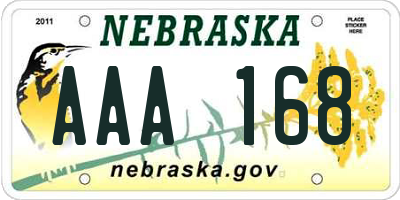 NE license plate AAA168