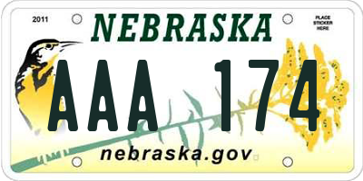 NE license plate AAA174