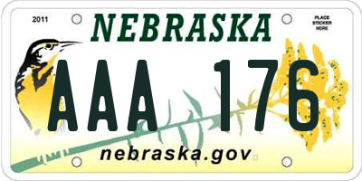 NE license plate AAA176