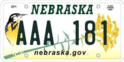 NE license plate AAA181