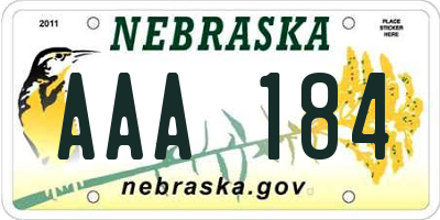 NE license plate AAA184