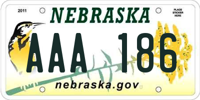 NE license plate AAA186