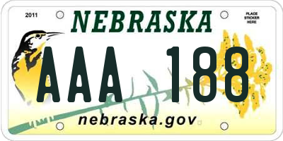 NE license plate AAA188