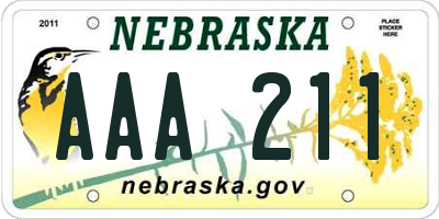 NE license plate AAA211