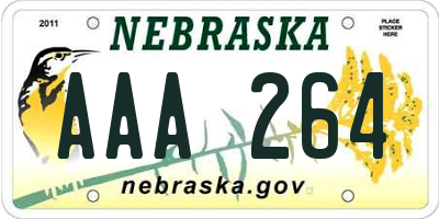 NE license plate AAA264