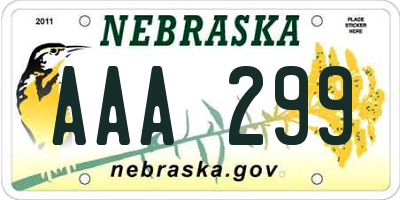 NE license plate AAA299