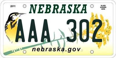 NE license plate AAA302