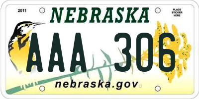 NE license plate AAA306