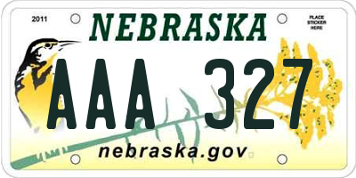 NE license plate AAA327