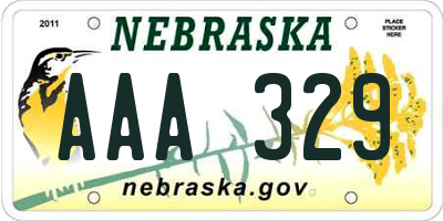 NE license plate AAA329