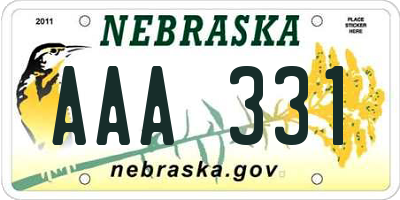 NE license plate AAA331