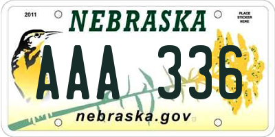 NE license plate AAA336