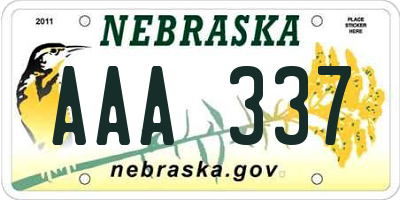 NE license plate AAA337