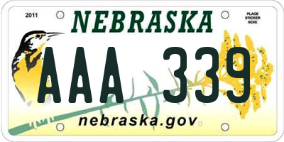 NE license plate AAA339