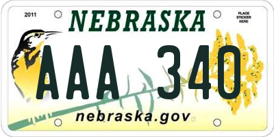 NE license plate AAA340