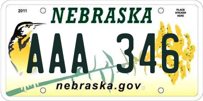 NE license plate AAA346