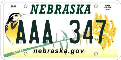 NE license plate AAA347