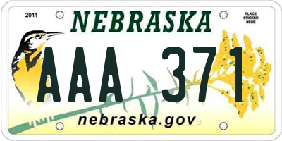 NE license plate AAA371