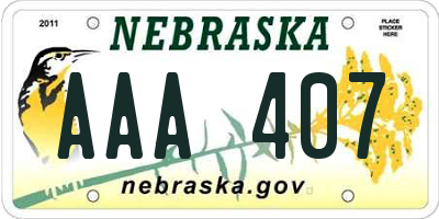 NE license plate AAA407