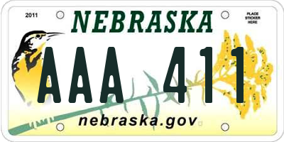 NE license plate AAA411