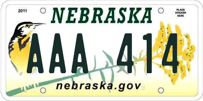 NE license plate AAA414