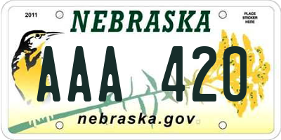 NE license plate AAA420