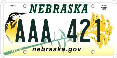 NE license plate AAA421