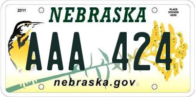 NE license plate AAA424