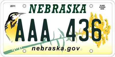 NE license plate AAA436