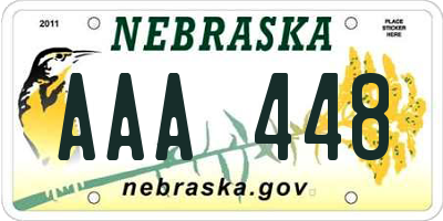 NE license plate AAA448