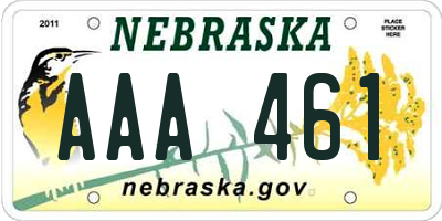 NE license plate AAA461