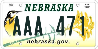 NE license plate AAA471